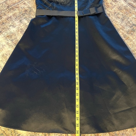 ABS Allen Schwartz Womens Black Cocktail Dress 12 Strapless  A-Line Prom Preppy - Picture 15 of 16